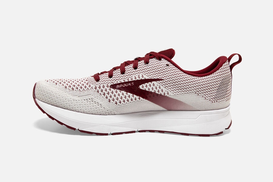 Brooks Israel Revel 4 Road Running Shoes Womens - White/Burgundy - QTU-827614